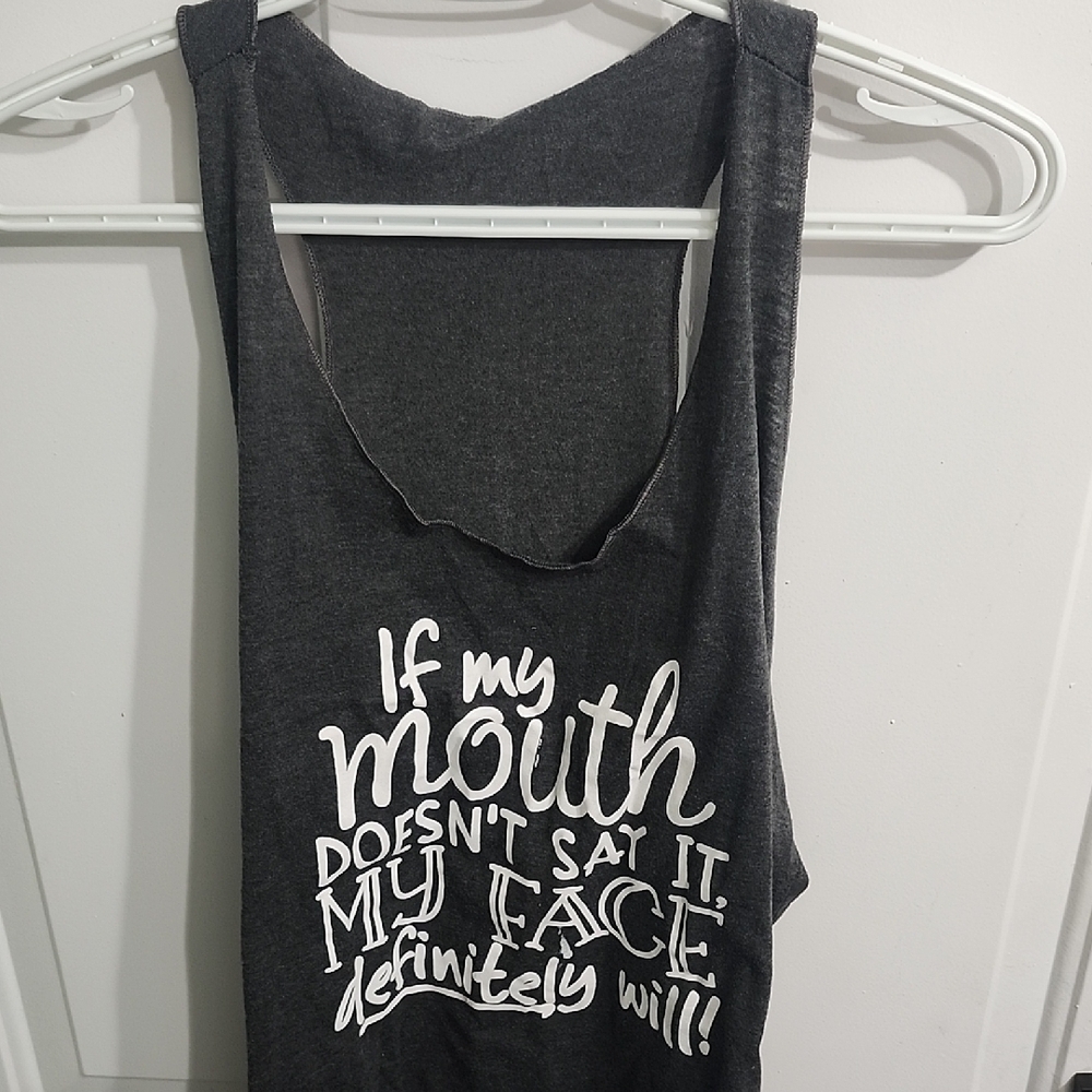 Gray Graphic Tank Top